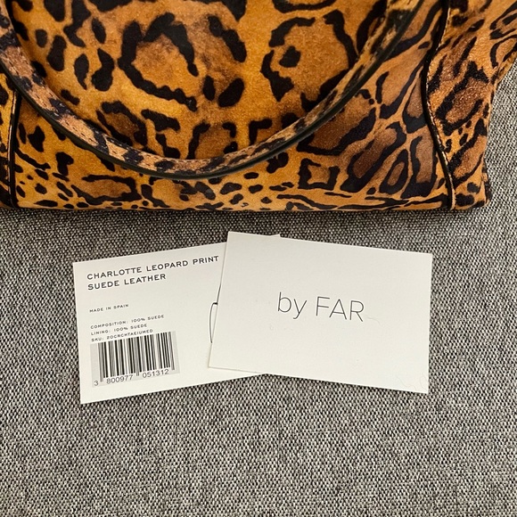 By Far Charlotte Leopard Print Suede Top Handle Mini Bag - Picture 10 of 13